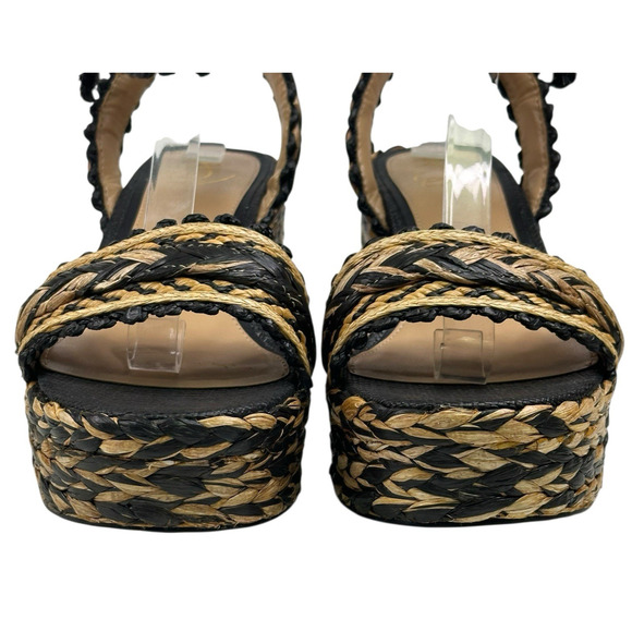 Sam Edelman Iliana Platform Sandal Womens 8.5M Raffia Woven Ankle Strap New $170 - Picture 3 of 9